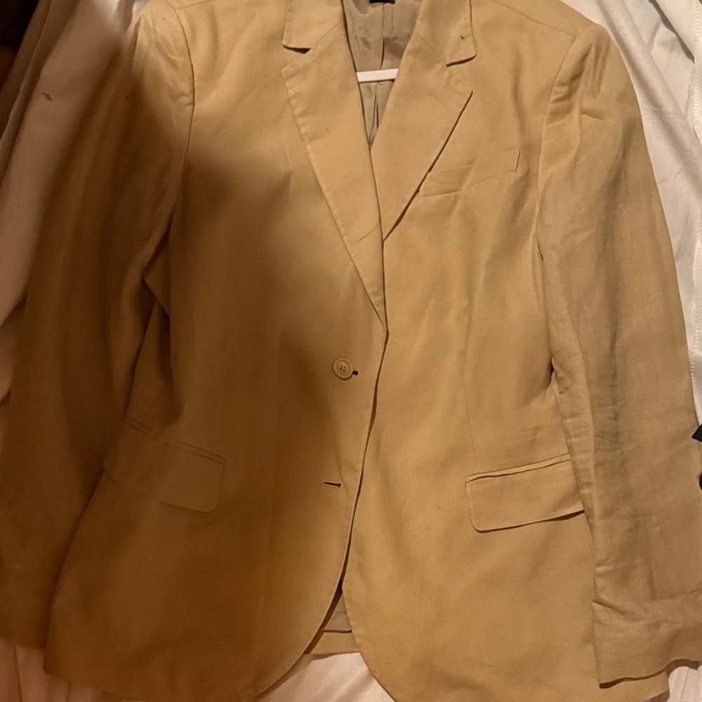 91-Brooks Brothers Women’s Beige Linen Blazer